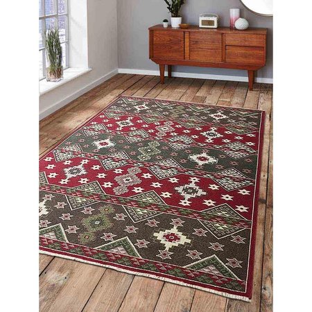 GLITZY RUGS 6 x 9 ft. Hand Knotted Sumak Wool Area Rug, Multicolor - Oriental UBSSW0019S0000A11